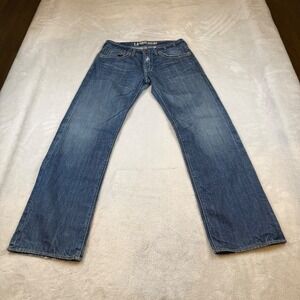 LA Denim Atelier Mens Jeans Size 33 Blue Wash Straight Leg Denim